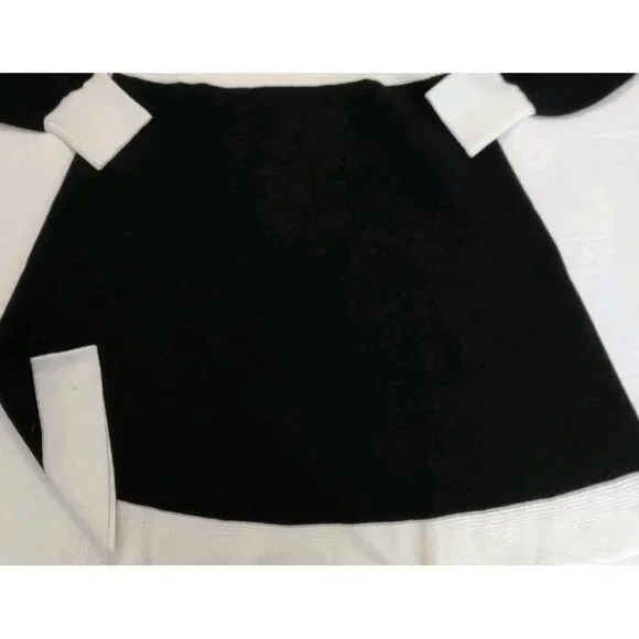 ZESICA Women Fall Long Sleeve A-line Sweater Dress Collared Button Knit Size S - Picture 5 of 11